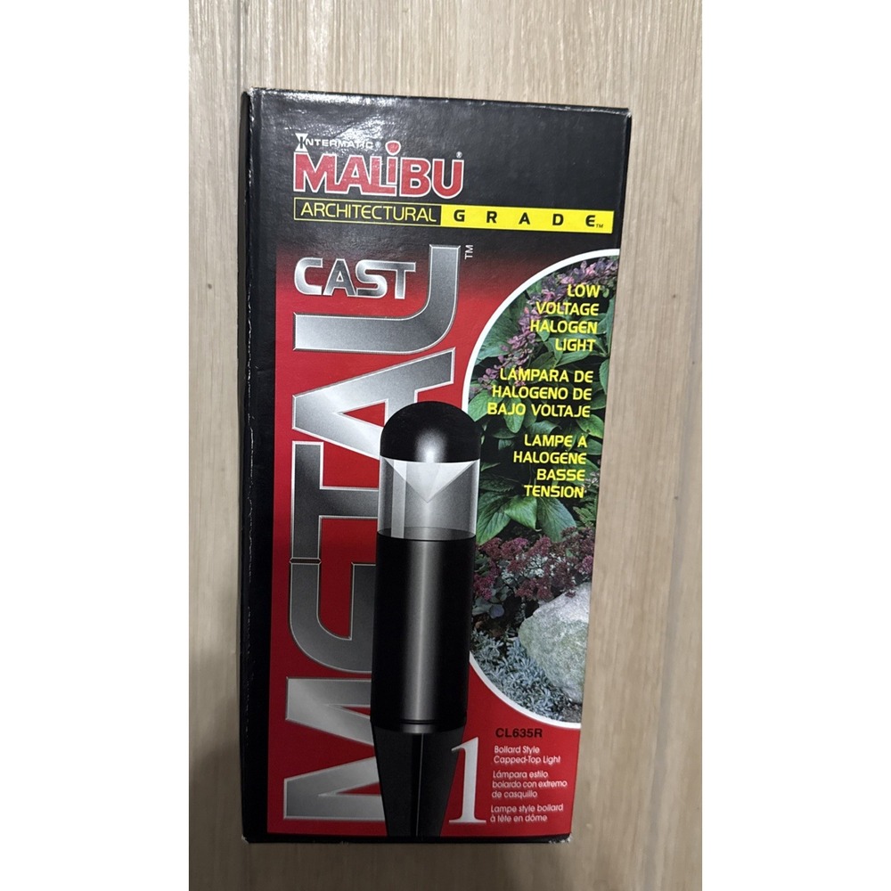 Malibu Intermatic CL635R Low Voltage Landscape Black Bollard Light Cast Metal